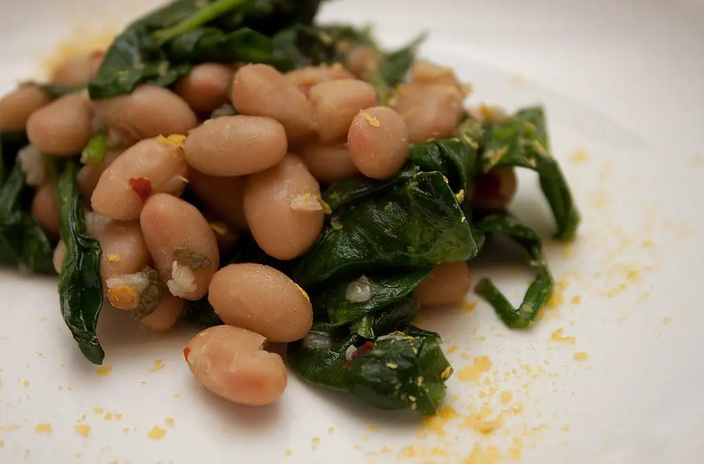 Escarole with Bacon and White Beans