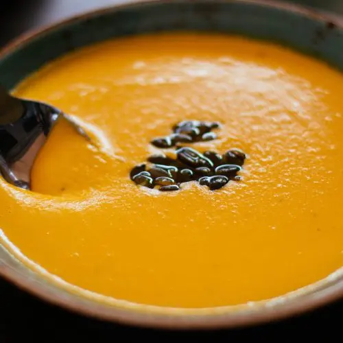 Photo of squash soup from Valeria Boltneva from Unsplash