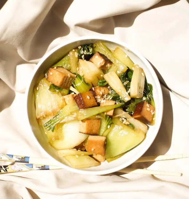 Tatsoi Salad with Sesame-Ginger Dressing