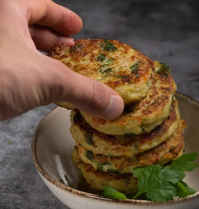 Zucchini-Lentil Fritters with Lemony Yogurt