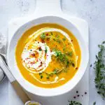 Photo of butternut squash soup from Monika Grabkowska from Unsplash