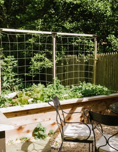 raised bed garden next to patio