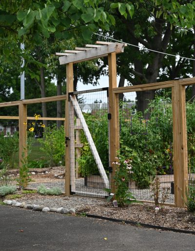 community garden with fencing