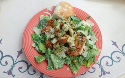 Chicken Caesar Salad with Grilled Romaine