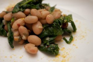 Photo of white beans and spinach