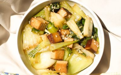 Tatsoi Salad with Sesame-Ginger Dressing