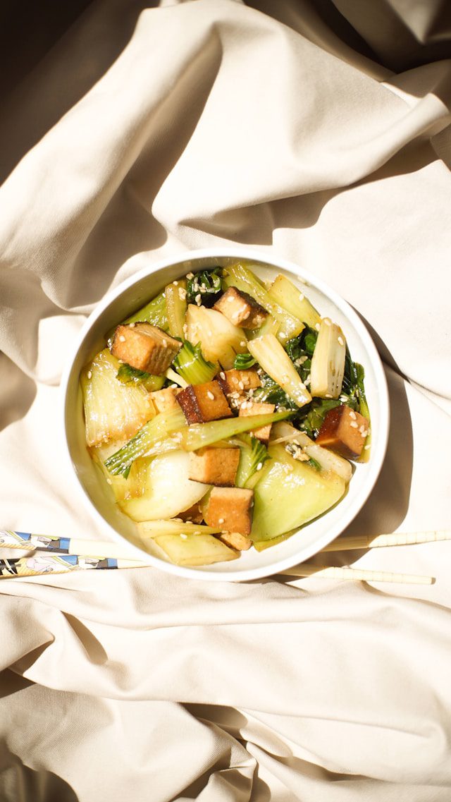 Photo of tofu stir fry from Cristi Ursea from Unsplash