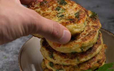 Zucchini-Lentil Fritters with Lemony Yogurt