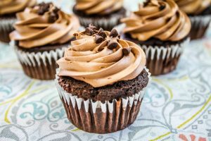 Photo of chocolate frosted cupcake from Mike Meeks from Unsplash