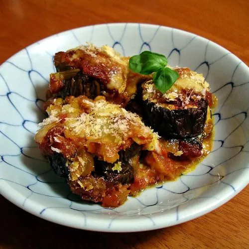 Photo of cooked eggplant from Wikipedia