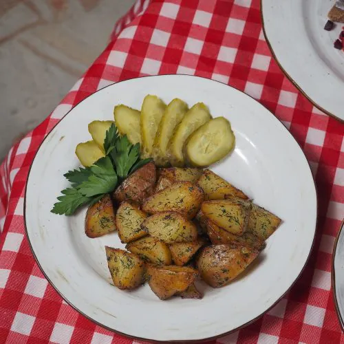 Photo of roasted potatoes from Nadin from Pexels
