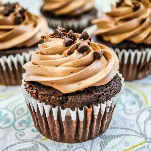 Photo of chocolate frosted cupcake from Mike Meeks from Unsplash