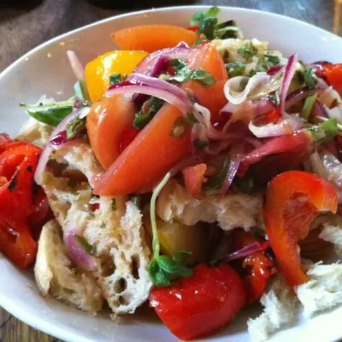 Photo of a panzanella salad from Whats4eats