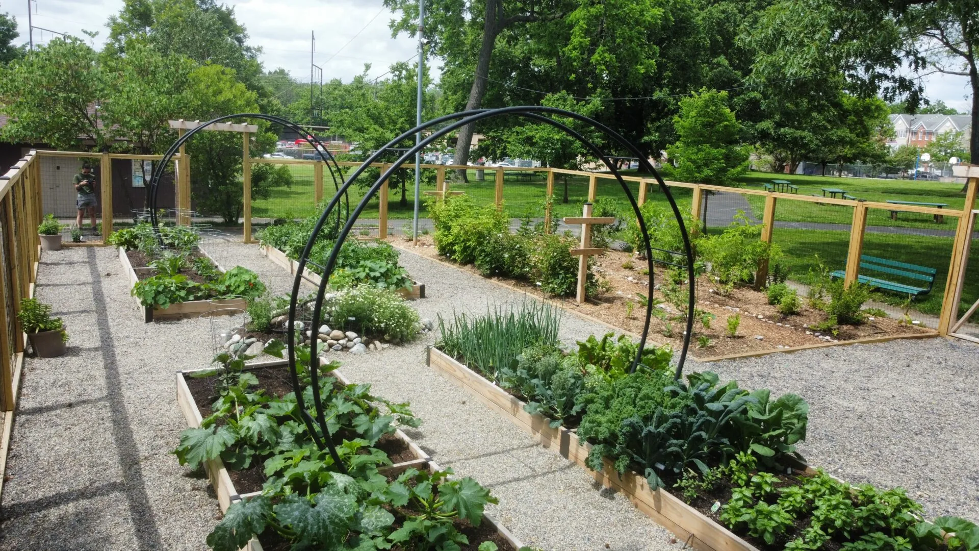 Ambler Community Garden_Moon Gate Moon gate in Ambler Community Garden